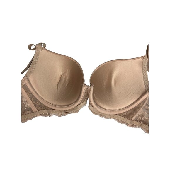 Bra Size 36B Tan Lightly Padded Underwire Lace Detail - Picture 6 of 9